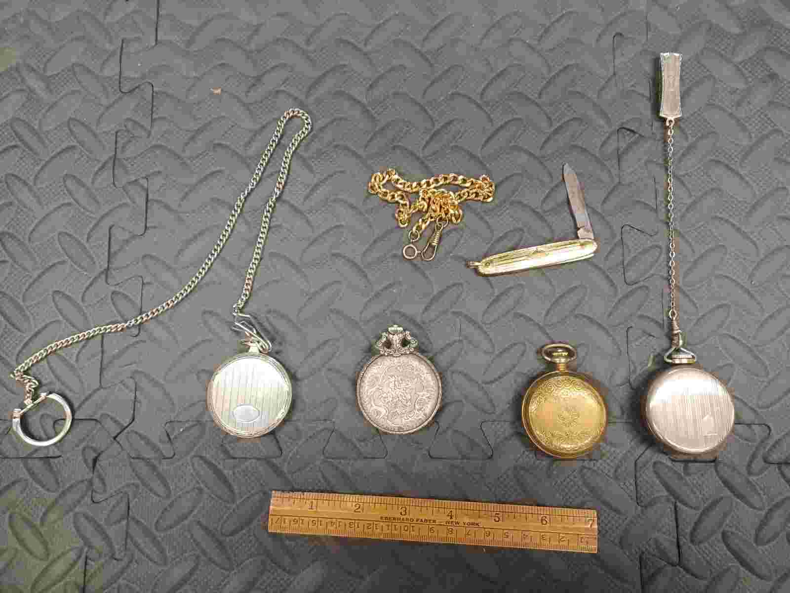Vintage New Haven Andre Rivalle Majestron Pocket Watches Lot 4
