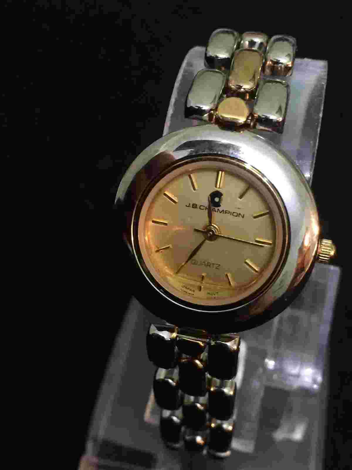 JB champion Quartz  ladies watch, Gold Face Silver Bezel, Stainless Steel