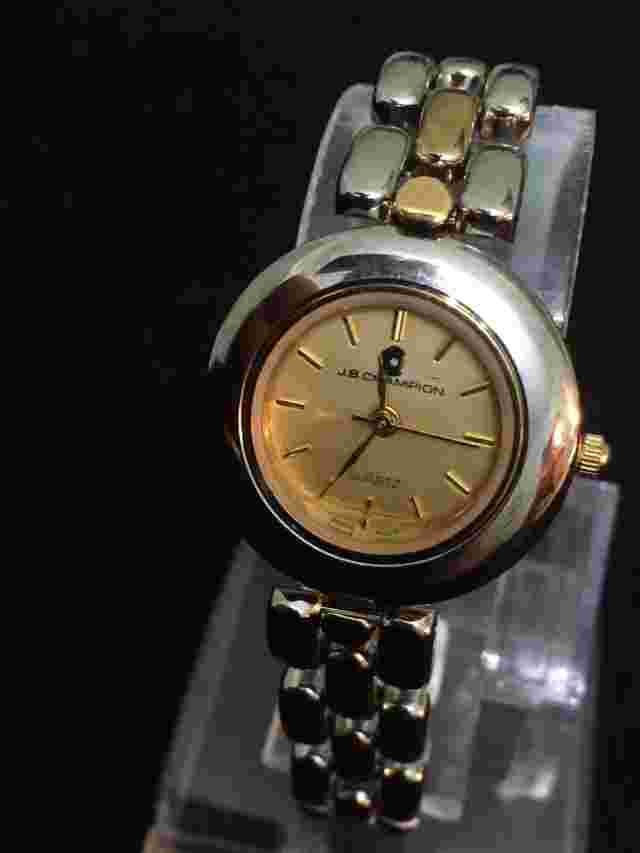 JB champion Quartz  ladies watch, Gold Face Silver Bezel, Stainless Steel