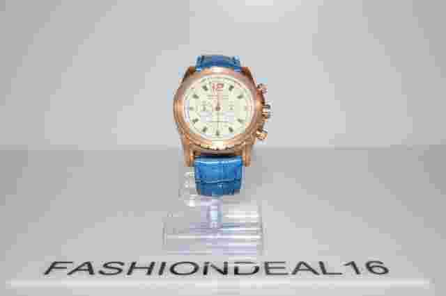 New Orefici Ibrido RG SS Chronograph Blue Leather ORM4C4505 MSRP $650 Watch