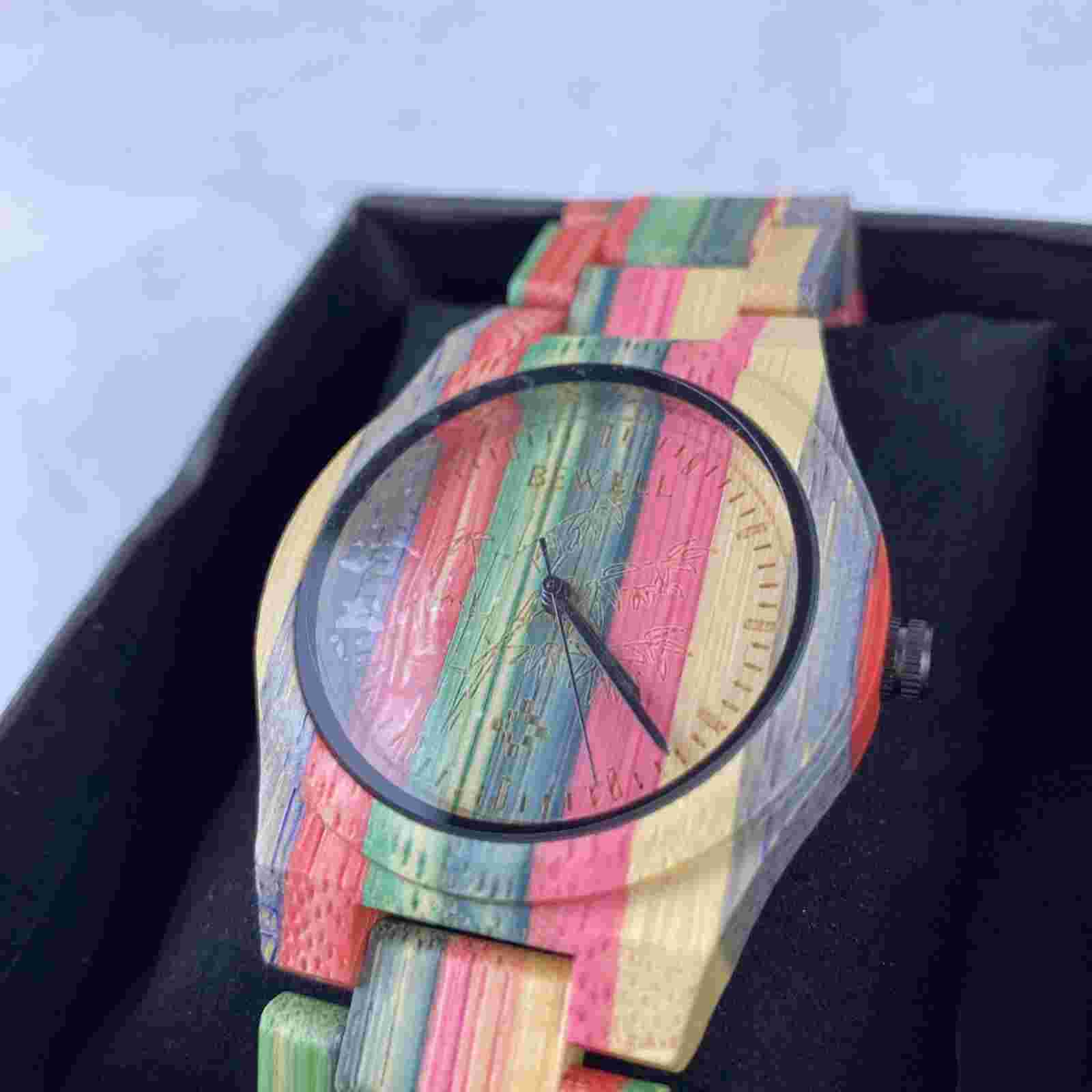 Bewell Handmade Colorful Bamboo Wood Watch Analog Quartz Fashion WristWatch w...