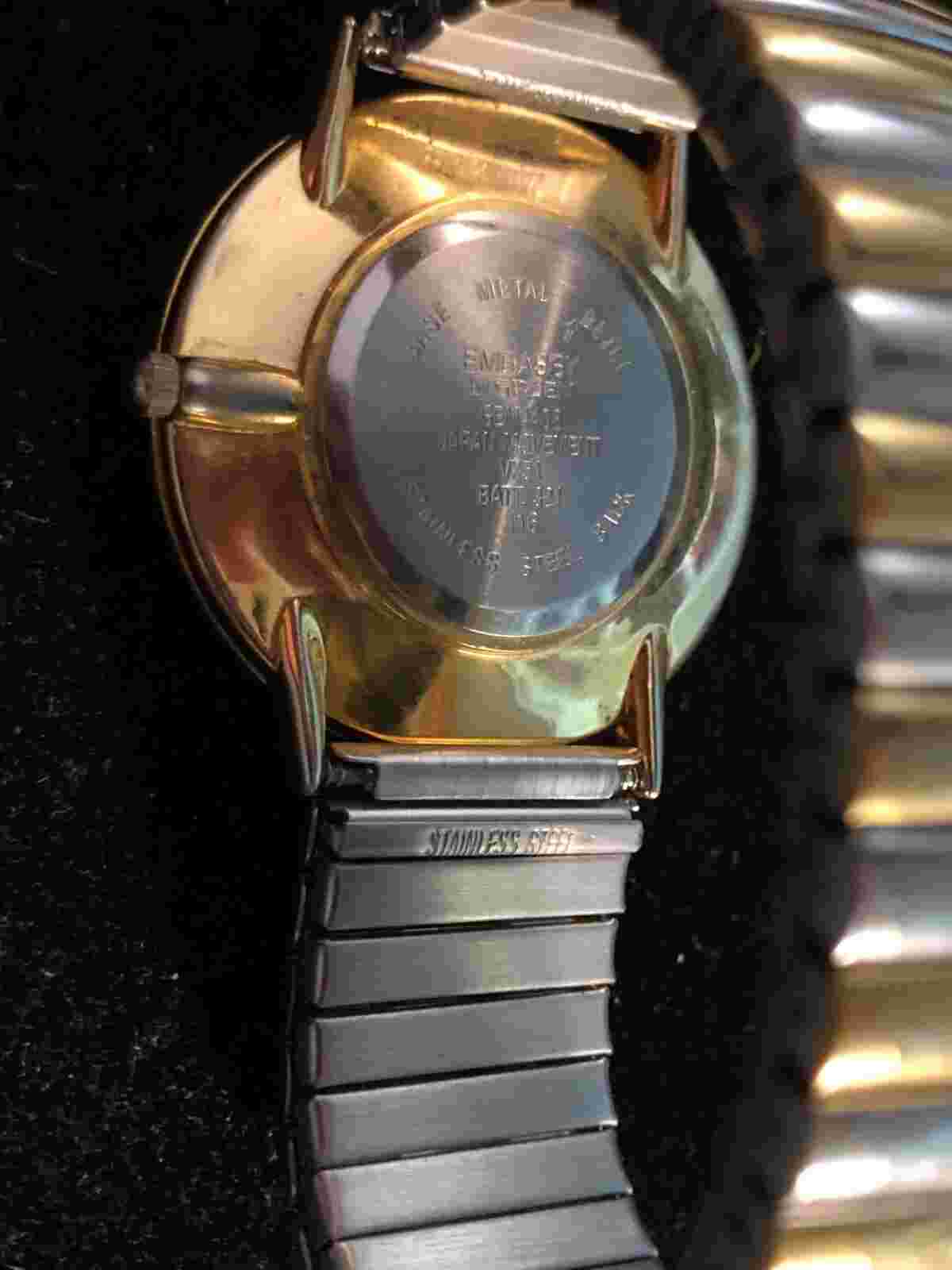Ladies EMBASSY By Gruen GEM4408 Silver and Gold Tone Watch NEW BATTERY