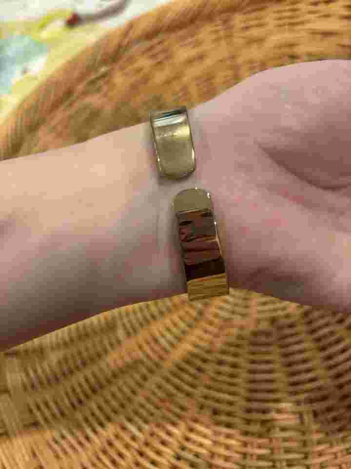 Studio Clamp Bracelet Light Gold Tone White Face Ladies WATCH NEW BATTERY