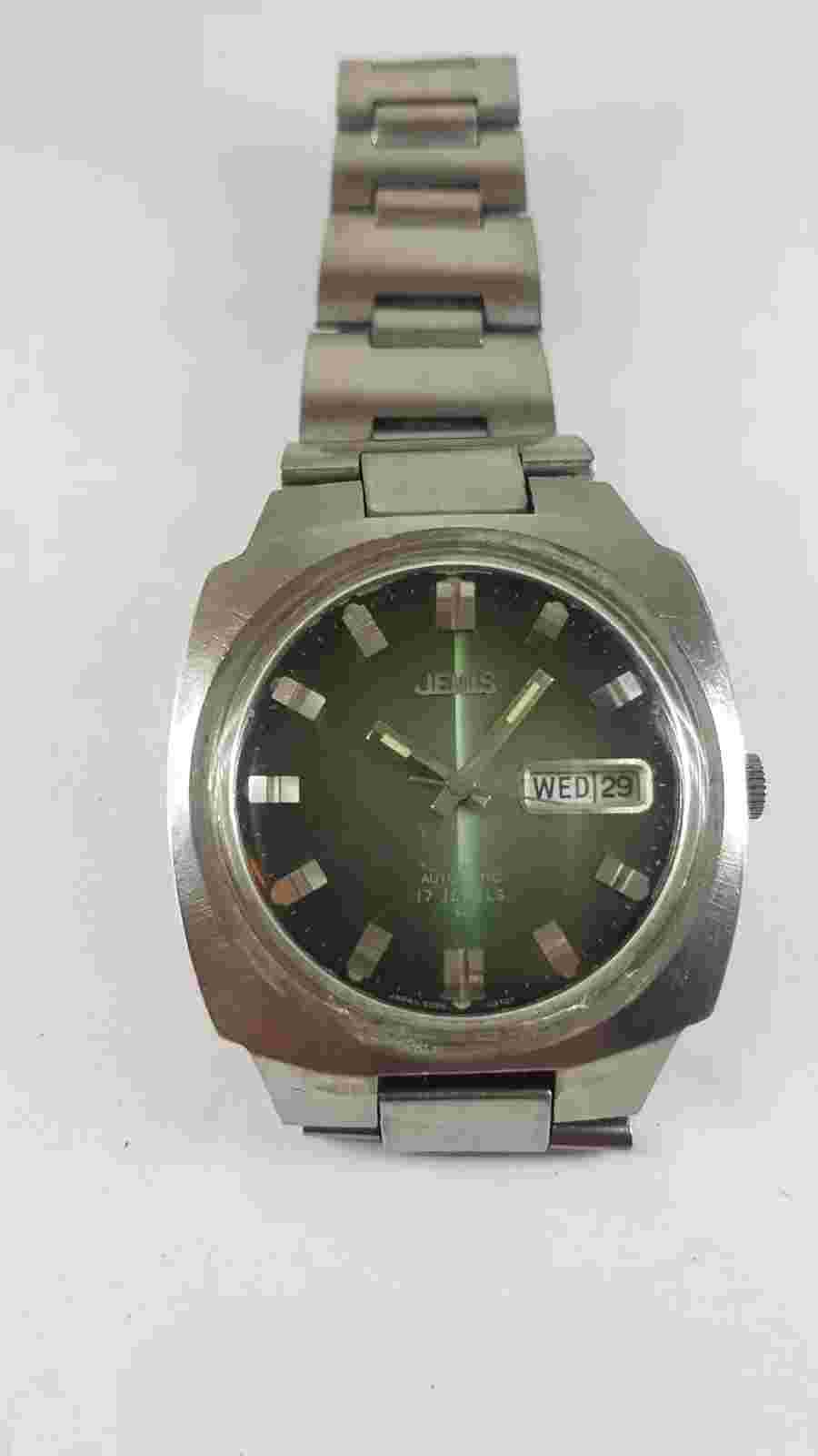 Vintage Rare Jemis Automatic Day-Date Wrist Watch. 5021-0040