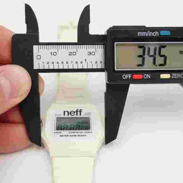 Neff Slim Digi Retro Digital Watch 34mm Alarm Chrono White Band w New Battery