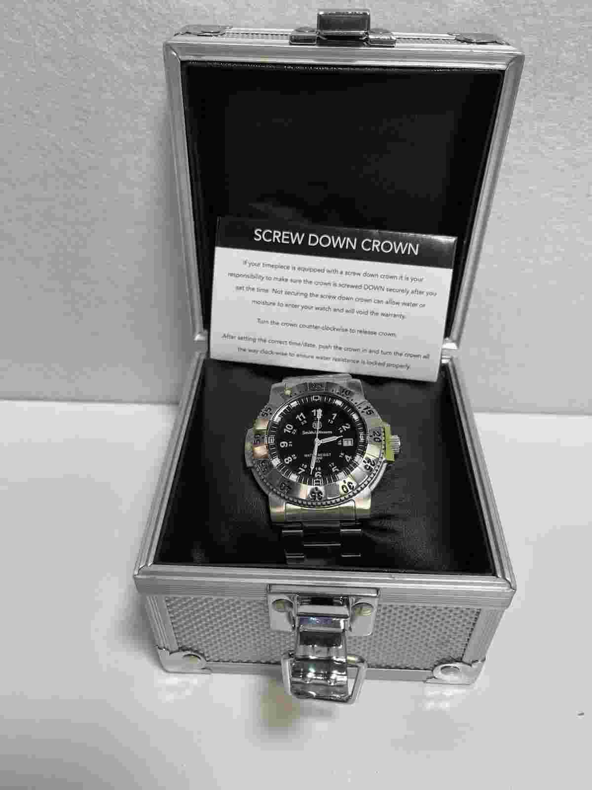 Smith and Wesson Men's  43mm Aviator Tritium H3 SS Black Dial SWW-357-SS
