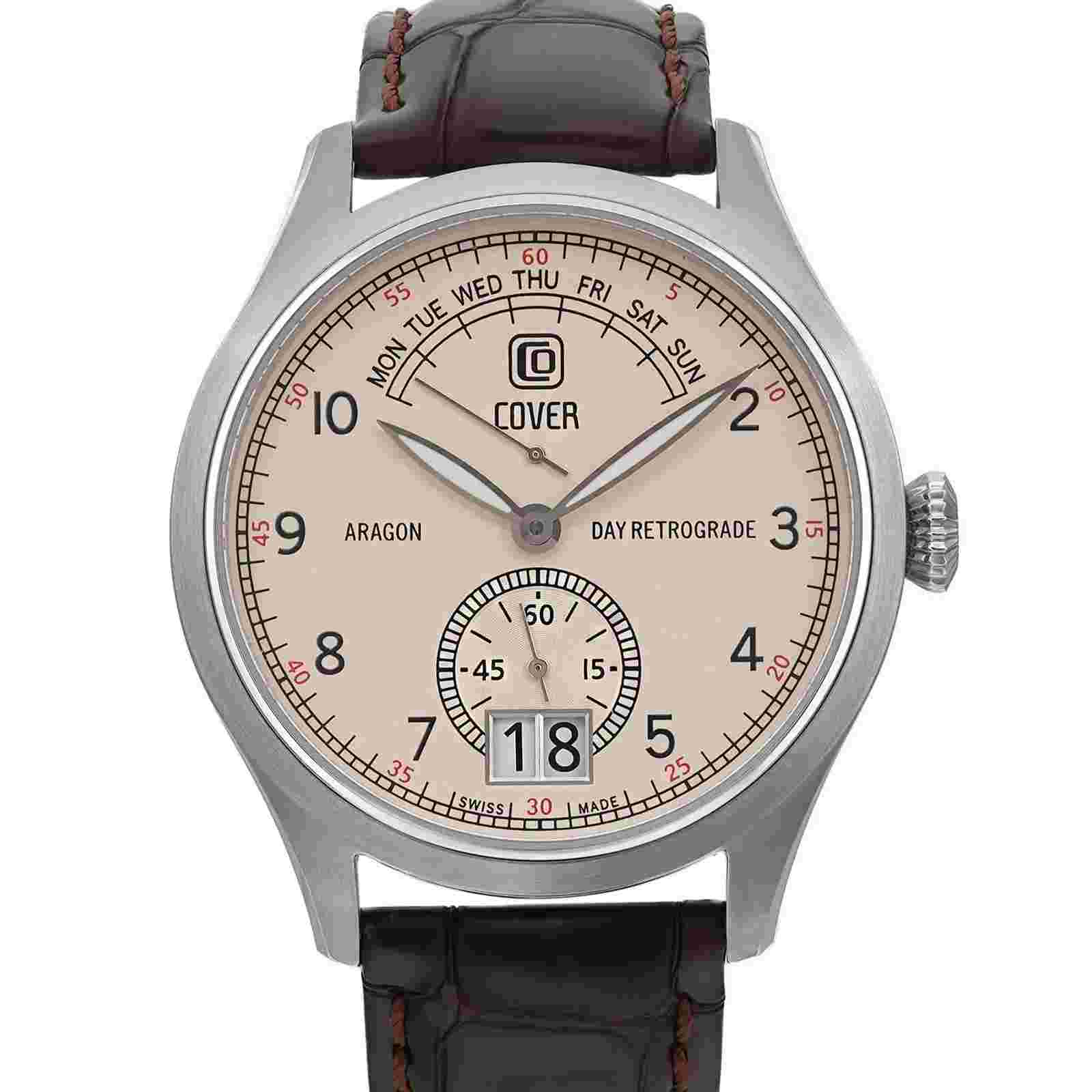 Cover Aragon 44mm Stainless Steel Cream Dial Quartz Men Watch CO171.05