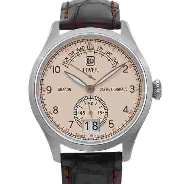 Cover Aragon 44mm Stainless Steel Cream Dial Quartz Men Watch CO171.05