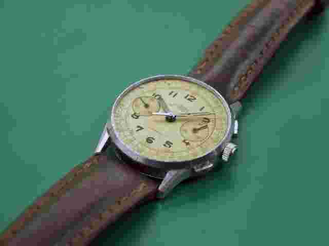 Vintage 1940's  DELBANA Military Pilots Chronograph Original Dial Men's Watch