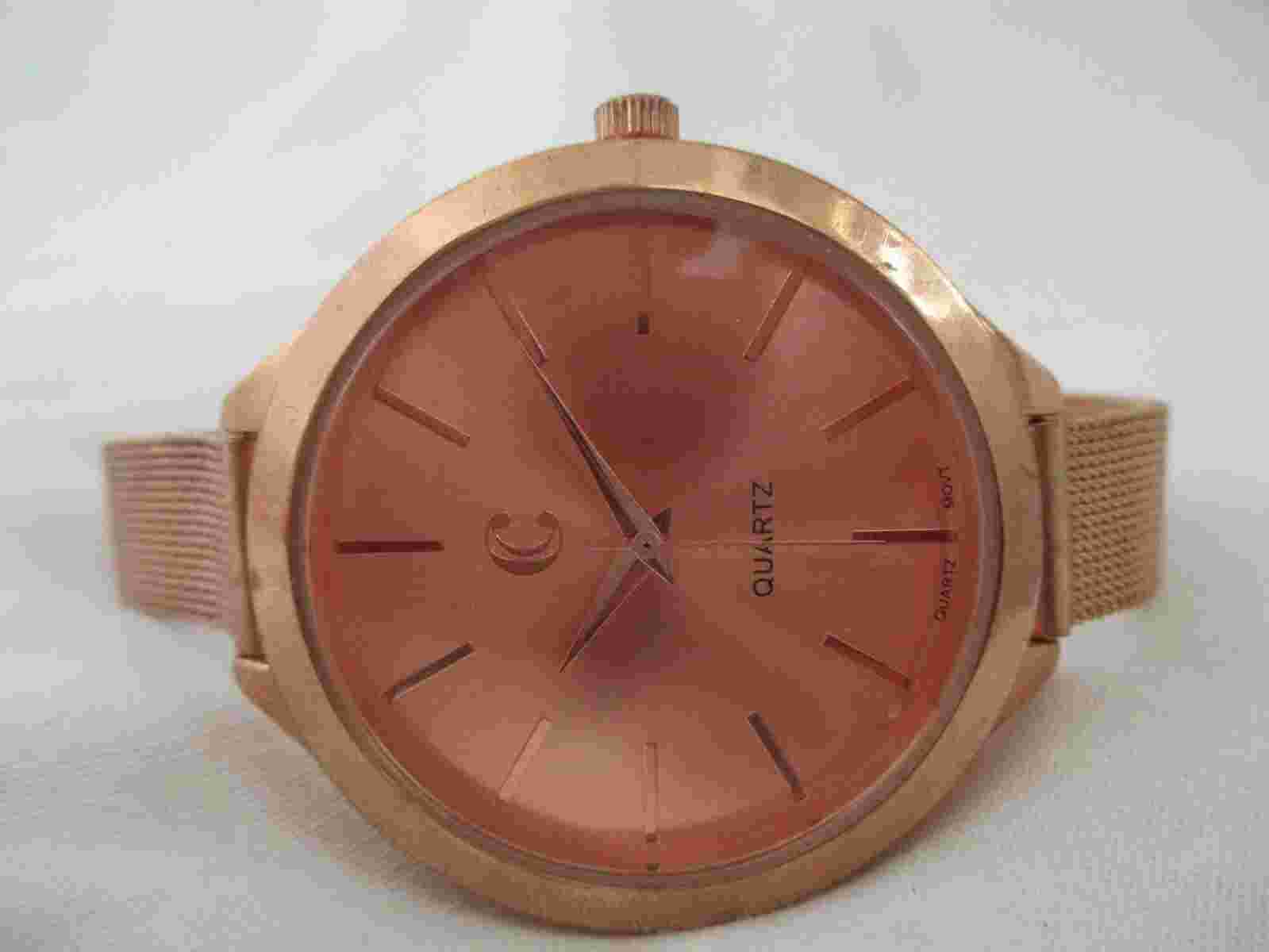 Charming Charlie Rose Goldtone Watch, Metal Mesh Buckle Band