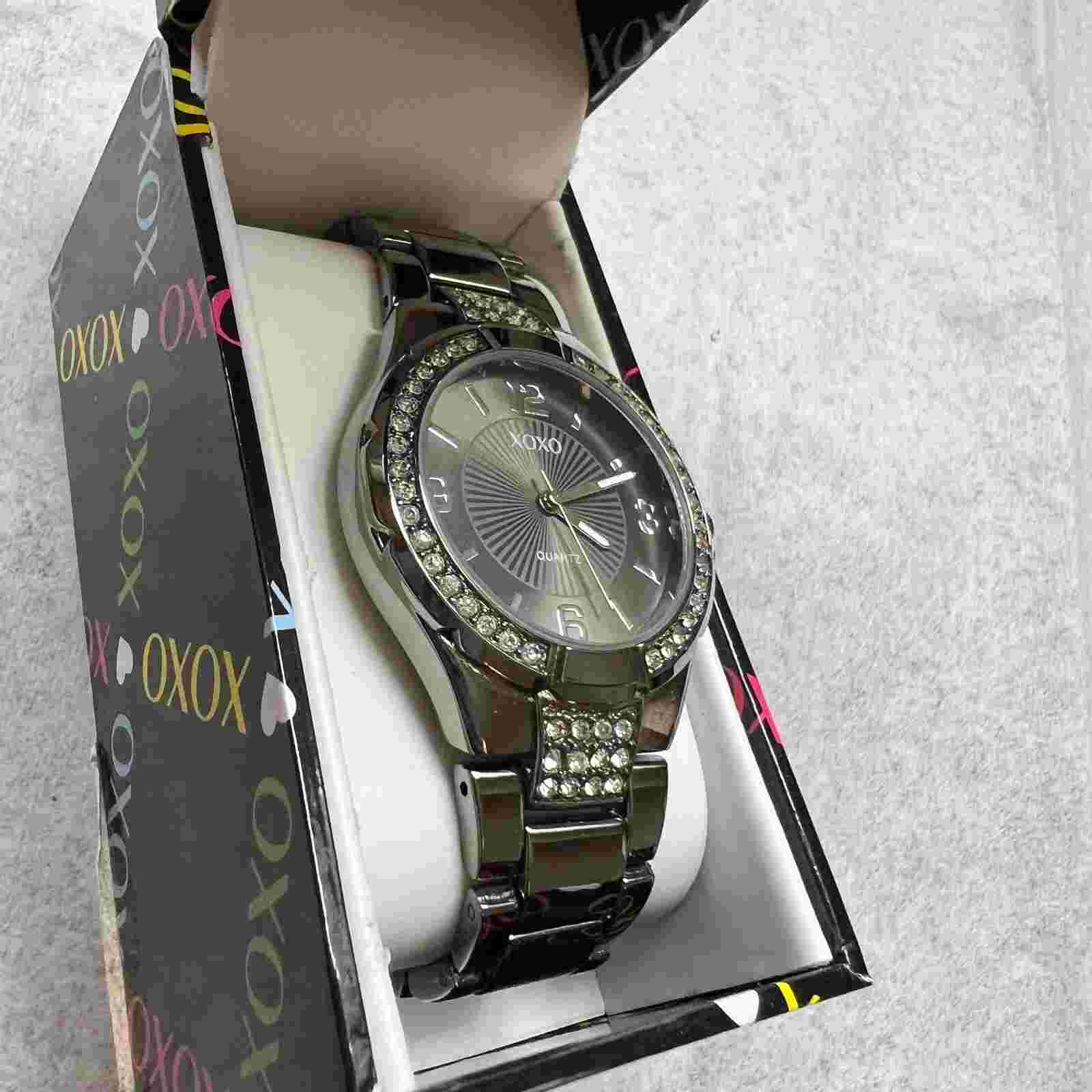 XOXO Women's Gunmetal Gray Analog-Quartz Bracelet Wristwatch - New in Box