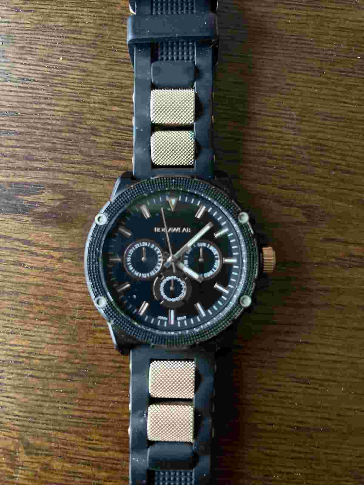 rocawear watch men black and gold water resistant