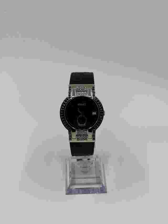 Versace 18k White gold 30mm watch with white & black diamonds