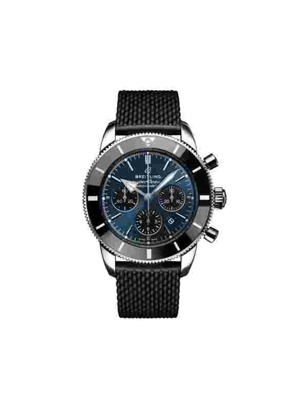 BREITLING AB0162121C1S1 SUPEROCEAN HERITAGE II CHR 44 BLK RING BLUE DIAL BLACK