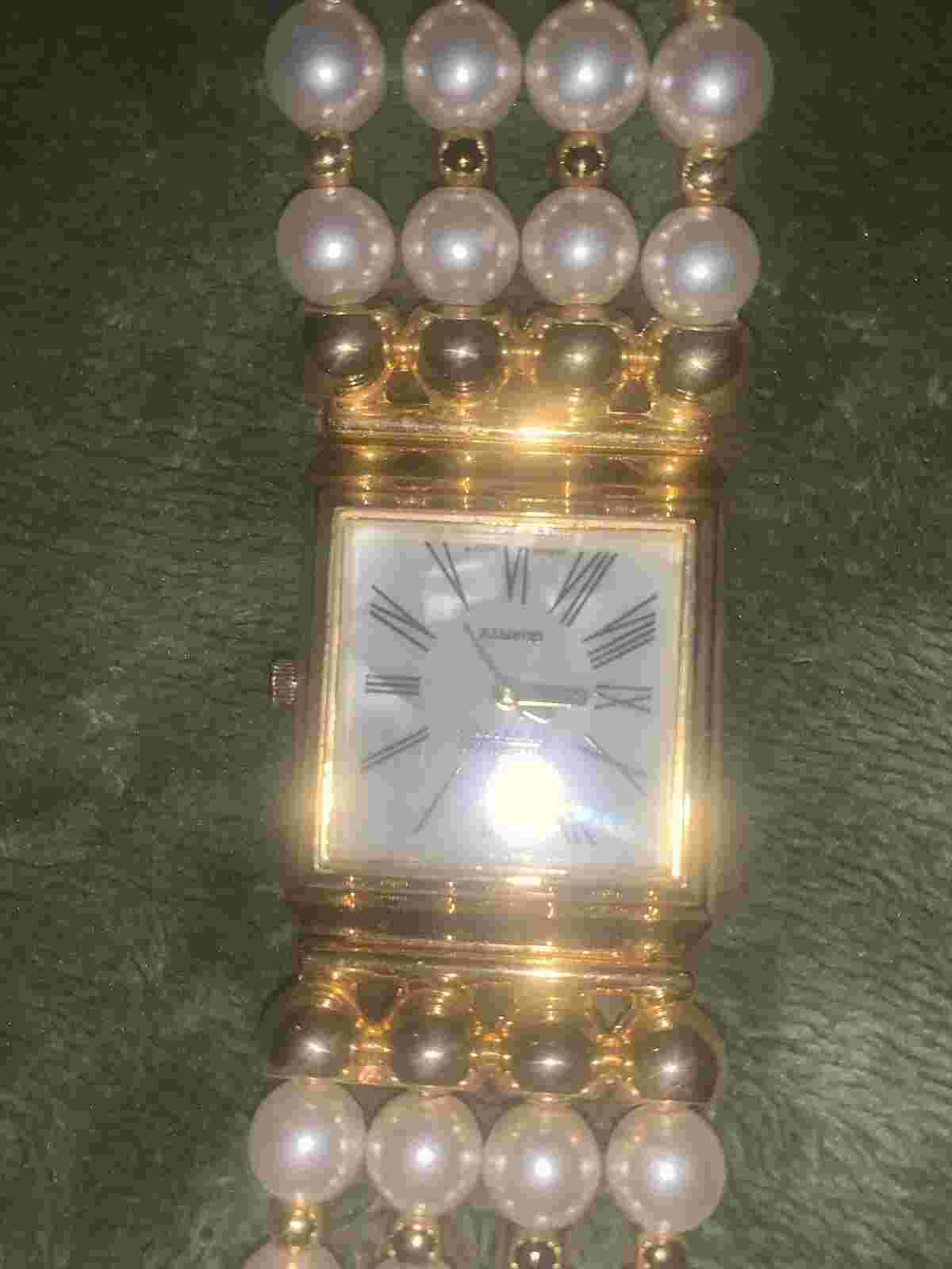 Joan Rivers Classics Collection faux pearls fashion watch