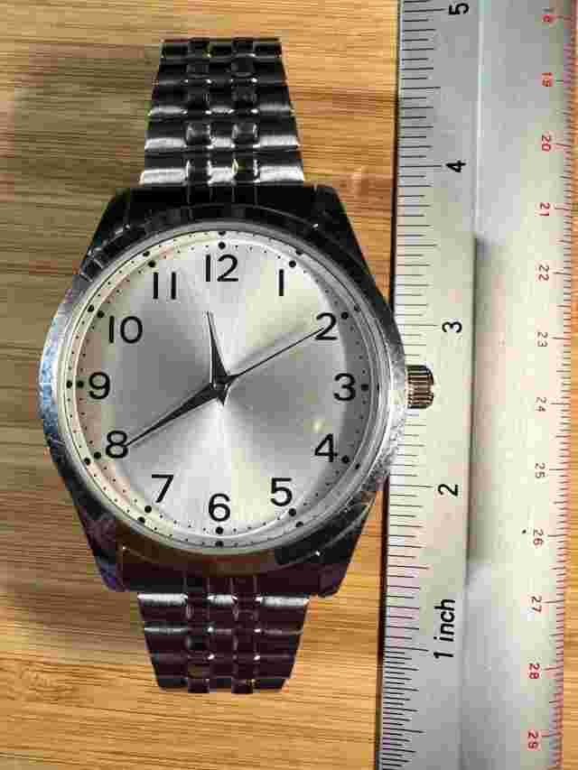 FMD Men's Watch Silver Tone WS114 1805  Stretch Band  NEW BATTERY