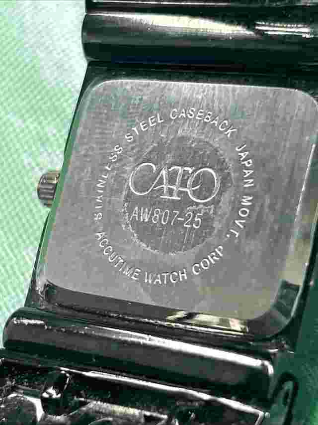 Cato Accutime Dark Silver/ Black Tone Women’s Cuff Watch