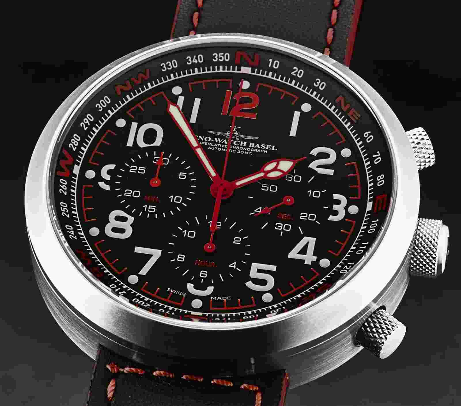 Zeno Men's 'Rondo' Chronograph Black Dial Automatic Watch B560-A17