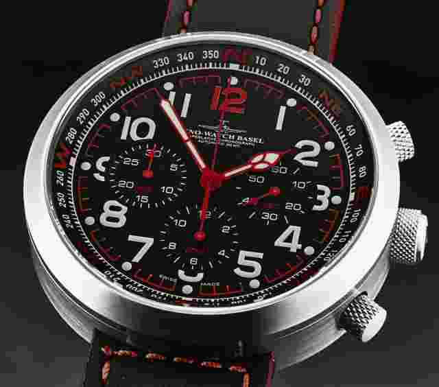 Zeno Men's 'Rondo' Chronograph Black Dial Automatic Watch B560-A17