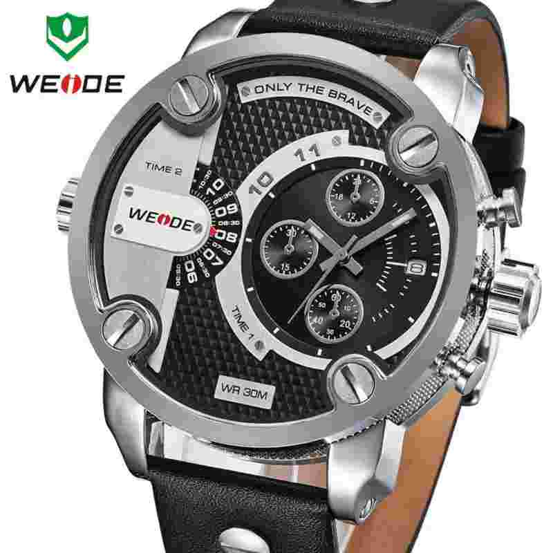 Weide WH3301 XXL 2 Hour Water Resistant Leather Bracelet Men's Watch WARRANTY