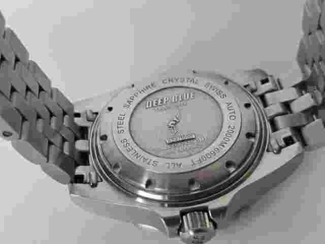 Deep Blue Men's Master 2000 Swiss Automatic Watch GMT Black 45mm 2893