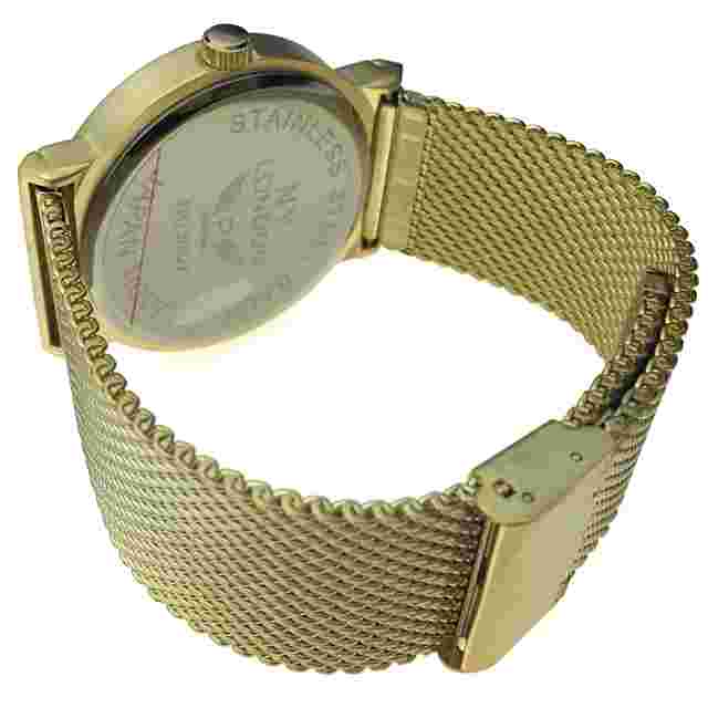 Mens Flat Band Hip Hop Watch Gold Plated  Geneva Platinum Luxury Analog 8" Inch