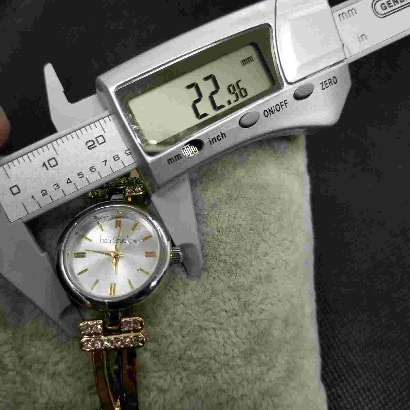 Bay Studio Rhinestone Bracelet Cute Art Deco Two Tone Ladies Watch Analog 22mm
