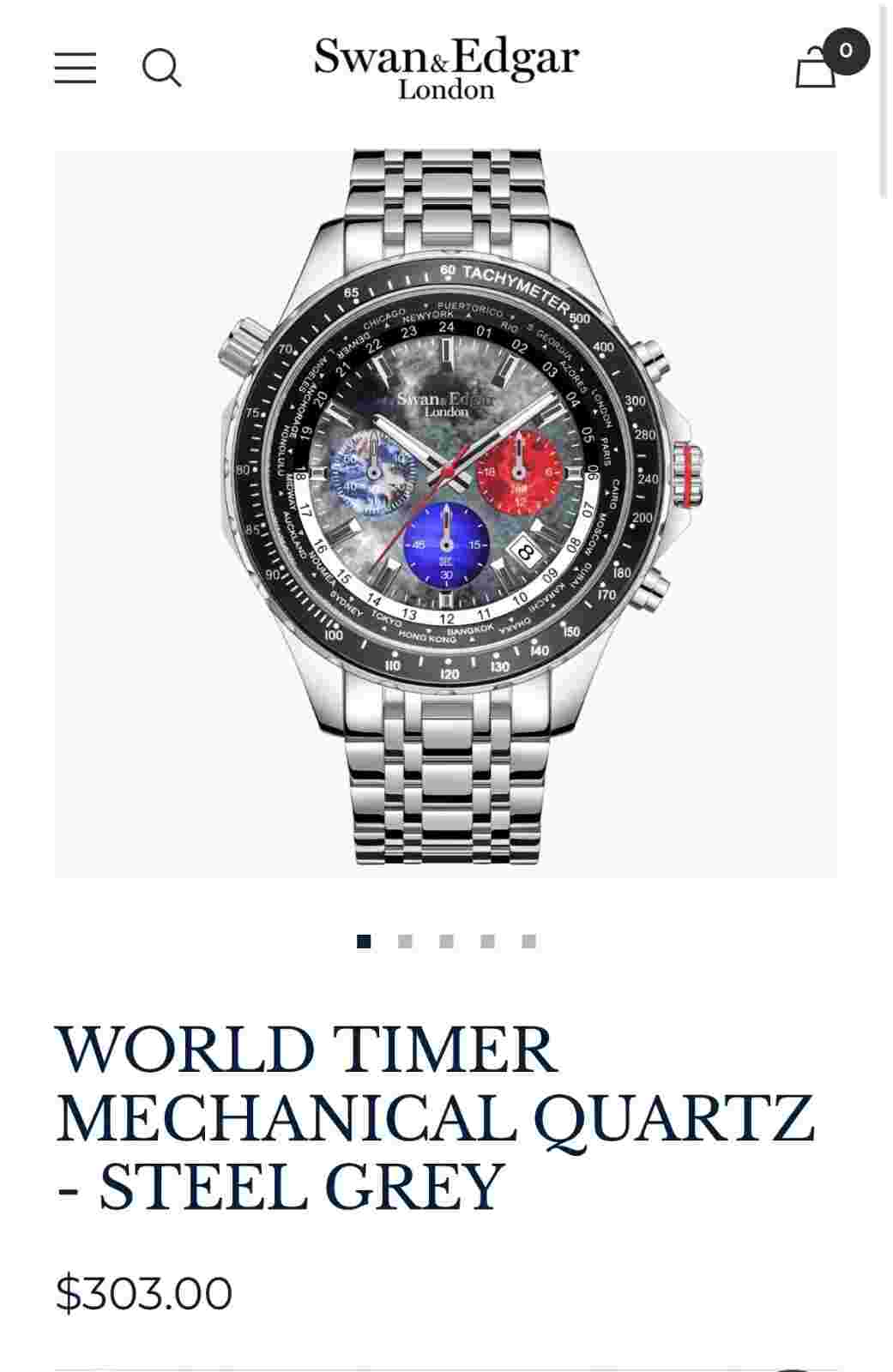 watch men automatic, swan and Edgar, casual/luxury watch