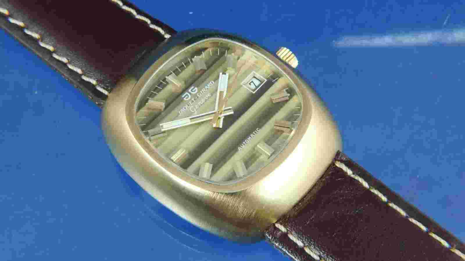 NOS Vintage Jaquet Girard Airvac 6000 Automatic Watch 1970s Tissot Cal 784-2