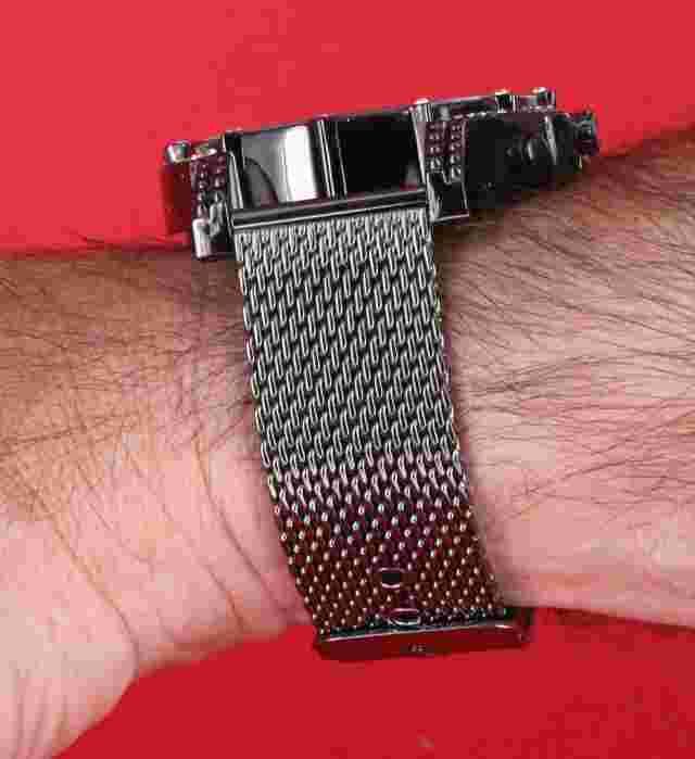 Men's Iced Luxury Bezel Hip Hop Metal Mesh Band Watch by Luis Cardini 52 mm