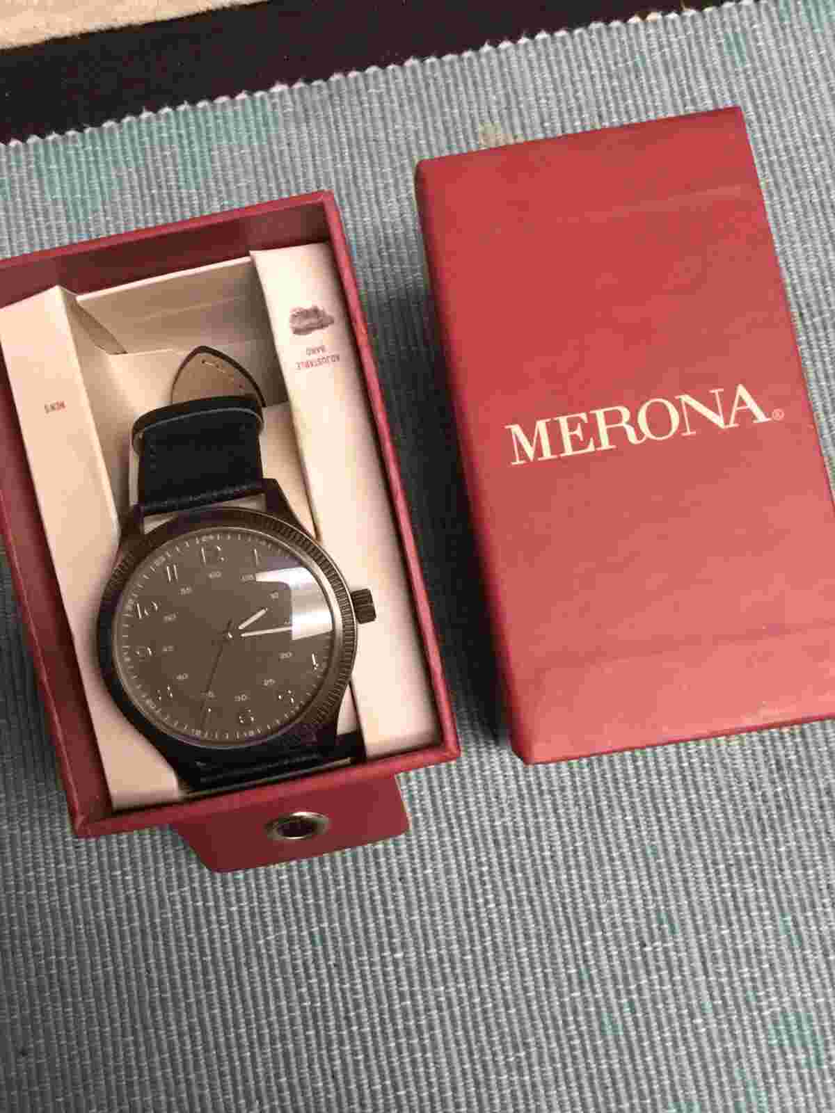 NIB Mens Merona Large Face Watch 45m Case