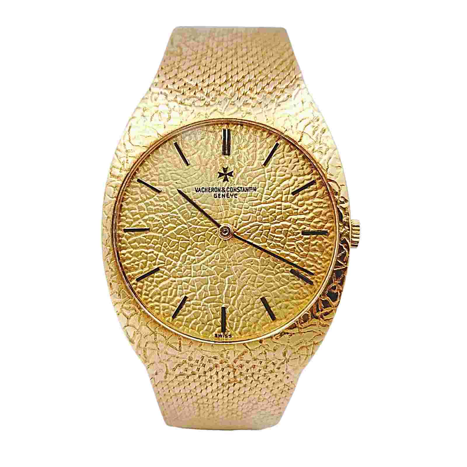 Men's Vacheron & Constantin 33mm Vintage Solid 18K Gold Watch with Gold Dial.