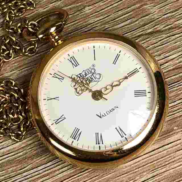Vintage Precious Moments Valdawn White Dial Gold Tone 37mm Quartz Pocket Watch