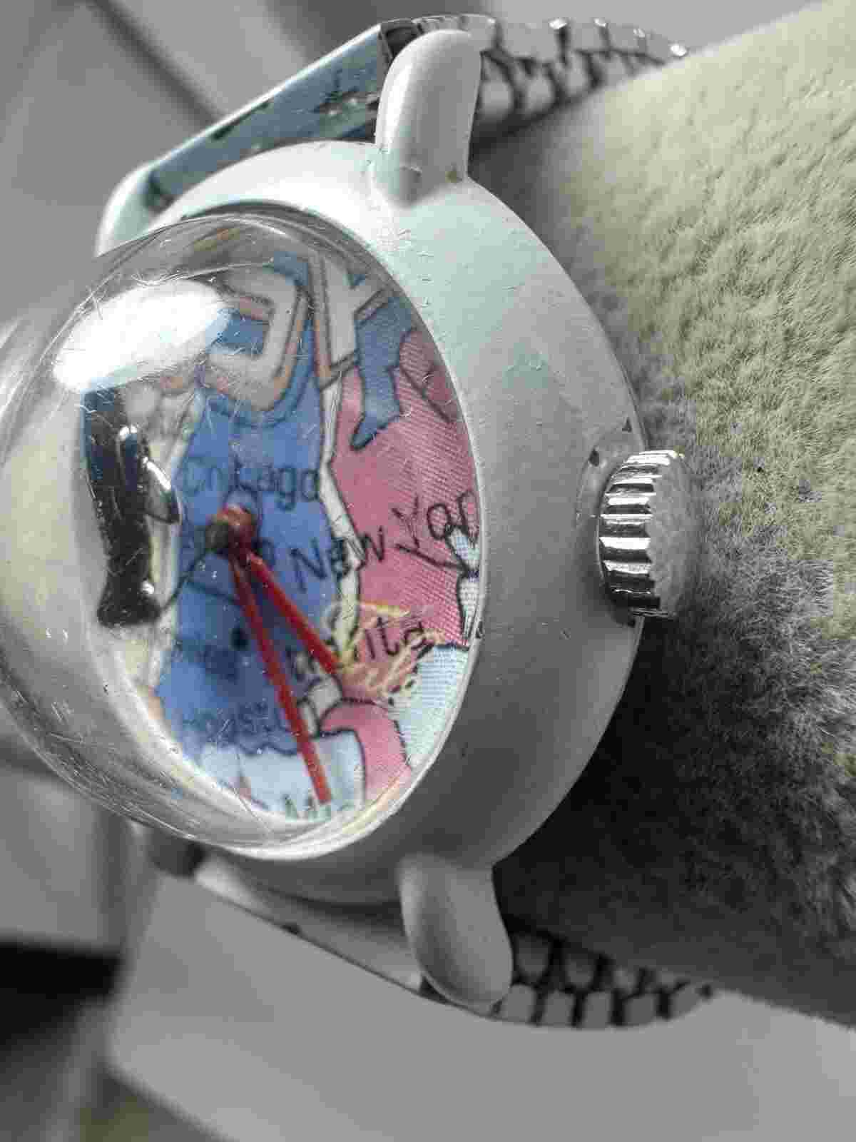 Western Ladies Watch Manual Wind Airplane Works 30MM 6" Stretch Band B79