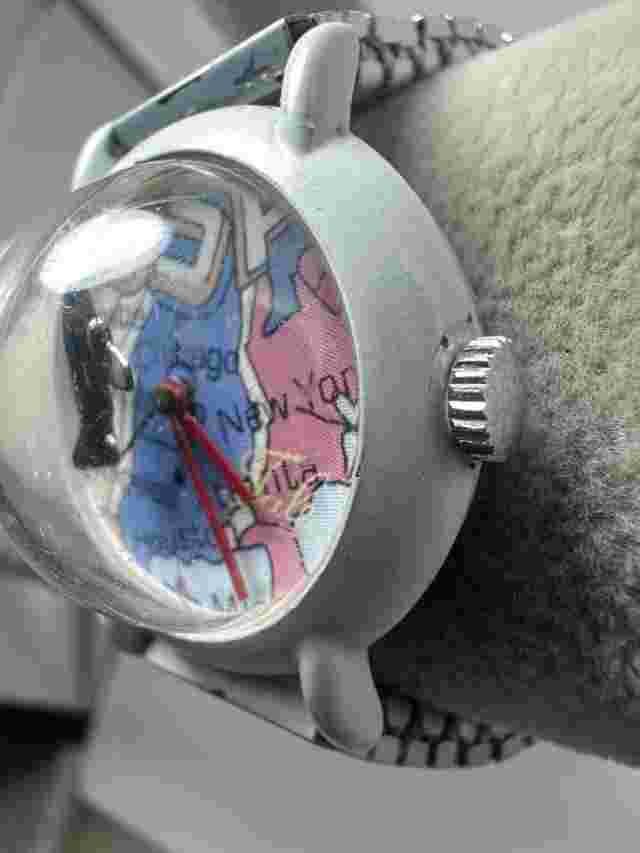 Western Ladies Watch Manual Wind Airplane Works 30MM 6" Stretch Band B79