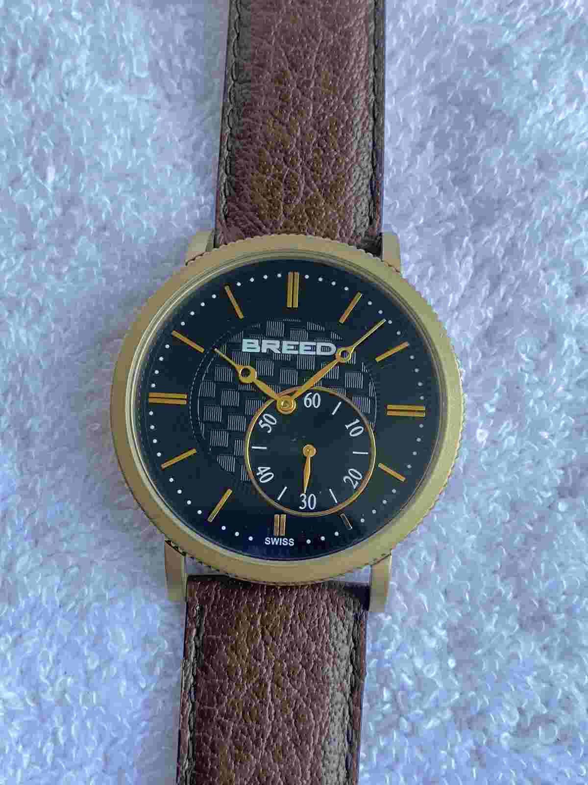 Modern 43mm Breed George and Maxwell Steel Slim Quartz Swiss Made Wristwatch