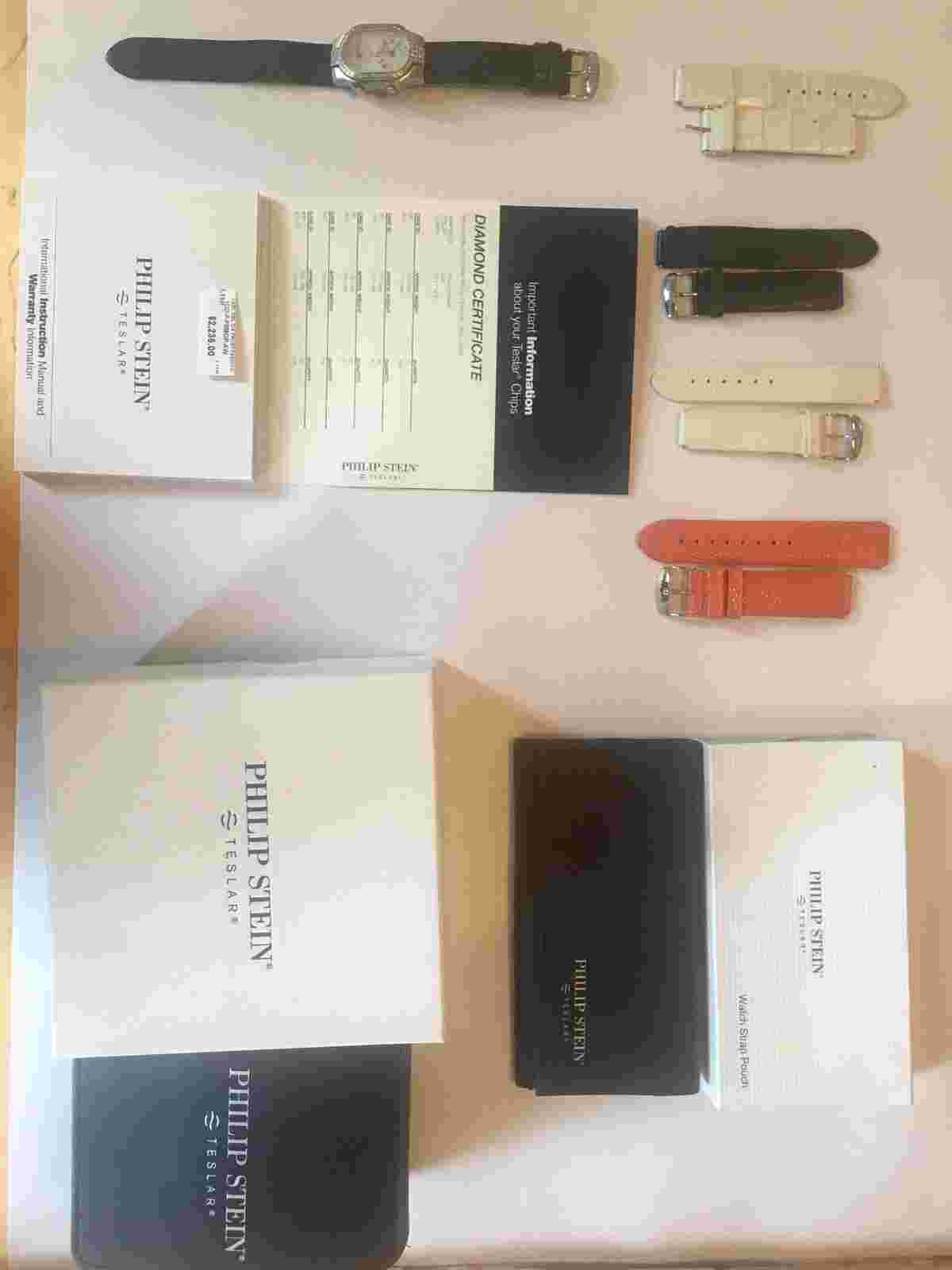 Philip Stein Women’s Double Diamond 1.11ct Watch Face w/5 Straps Retails $2,235