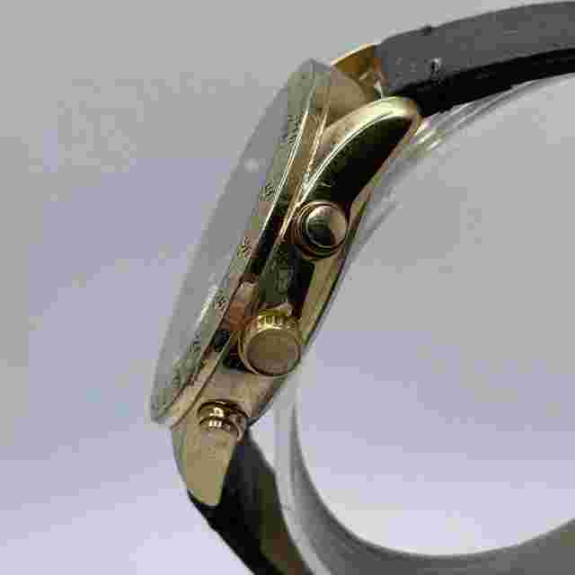Zoo York Mens Watch 44mm Gold Tone Case Black Band Quartz Analog Three Hands