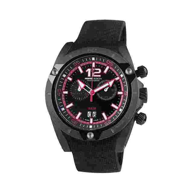 Mens Wristwatch MOMO DESIGN DIVE MASTER MD282BK-41 Chrono Silicone Black