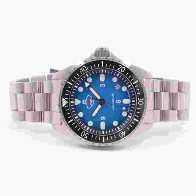 Ruhla NVA Command 20 ATM Diver Automatic Men's Blue Dial SS Belt Used Watch