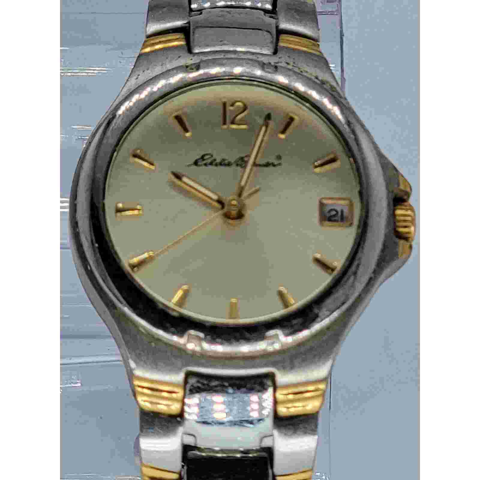 Eddie Bauer Date Indicator Silver Toned #576 Analog Watch