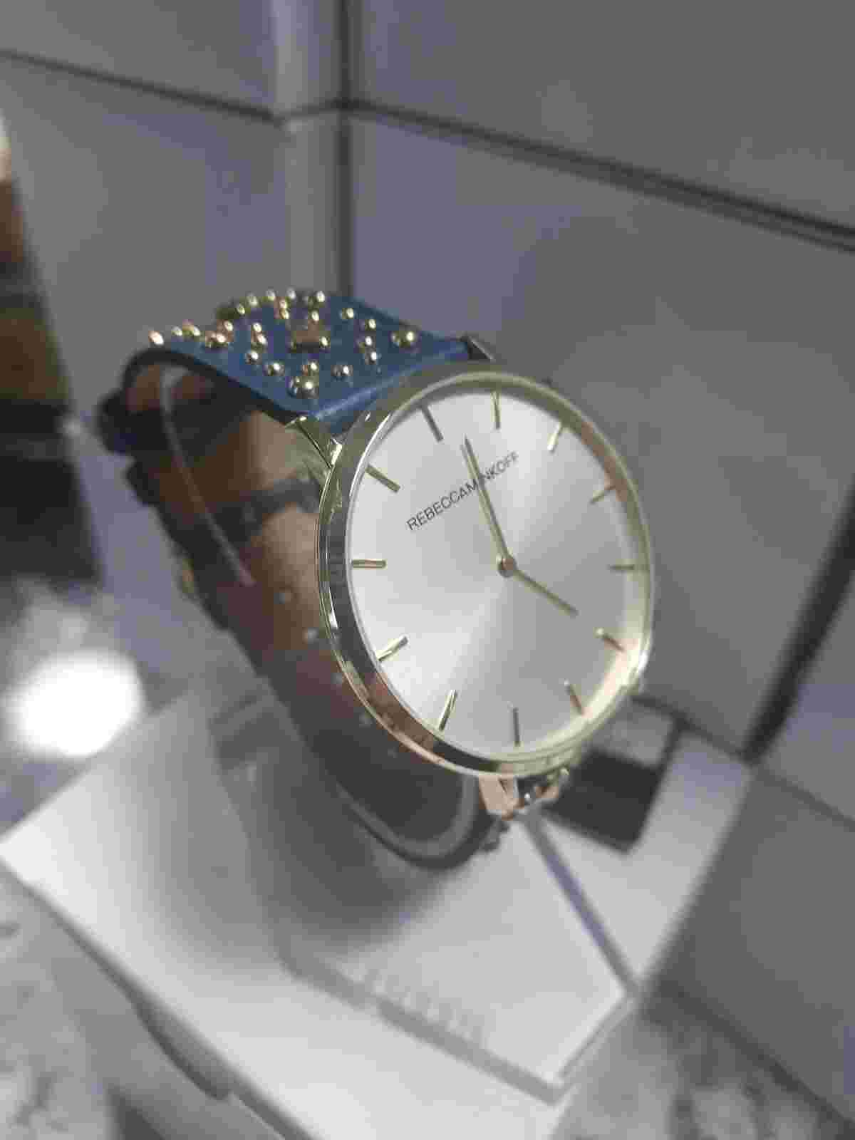 Rebecca Minkoff Major Watch 2200136 Gold with Blue Leather