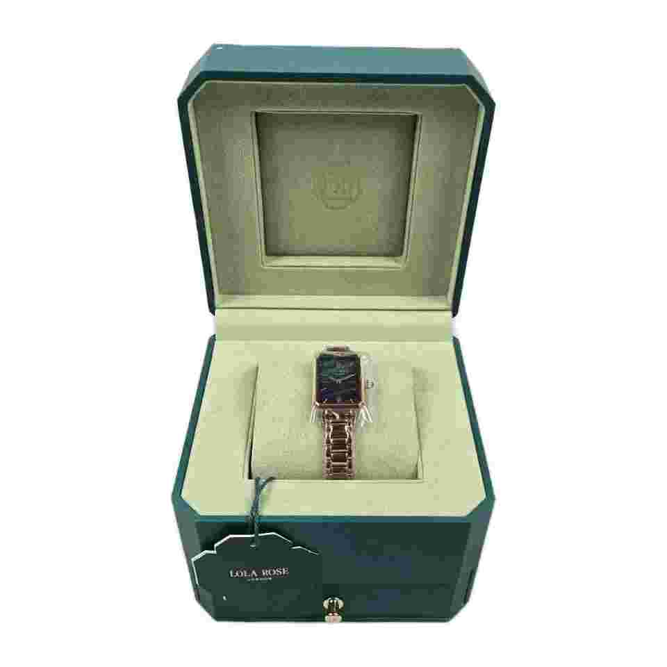 Lola Rose London Women's Malachite Rose Gold Textured Watch LR4301 Brand New