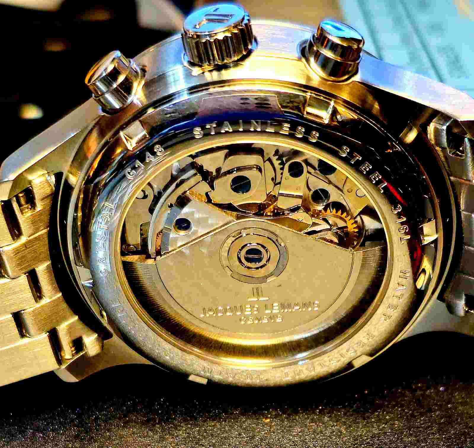 Jacques Lemans Geneve  Automatic Valjoux 7750 SWISS MD G148 9/10 MINT VERY RARE!