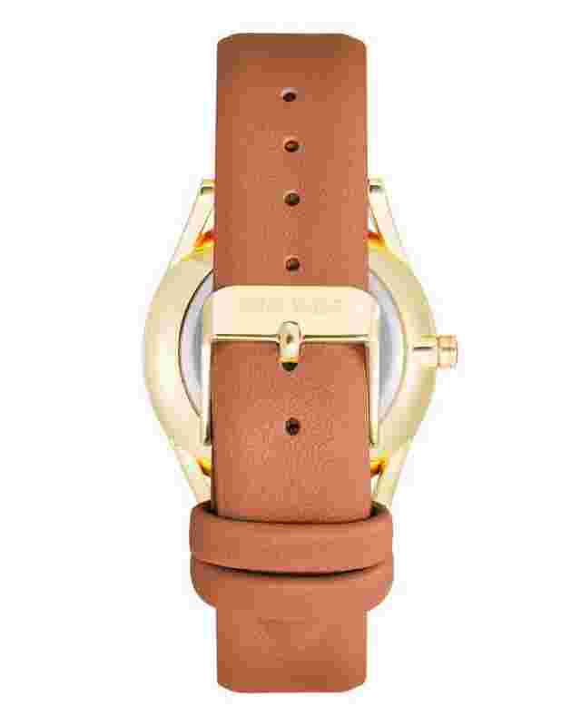 Nine West Women's Japanese Quartz Dress Watch with Faux Leather Strap Brown 1...