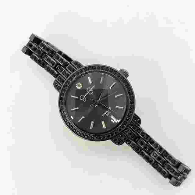 Jessica Simpson Women's Watch 28MM Black Dial Bracelet Band 5.75" New Battery
