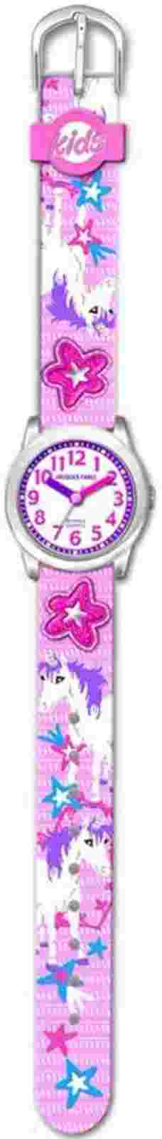 Jacques Farel HCC3134 Einhorn Uhr Mädchen Kinderuhr Textil bunt