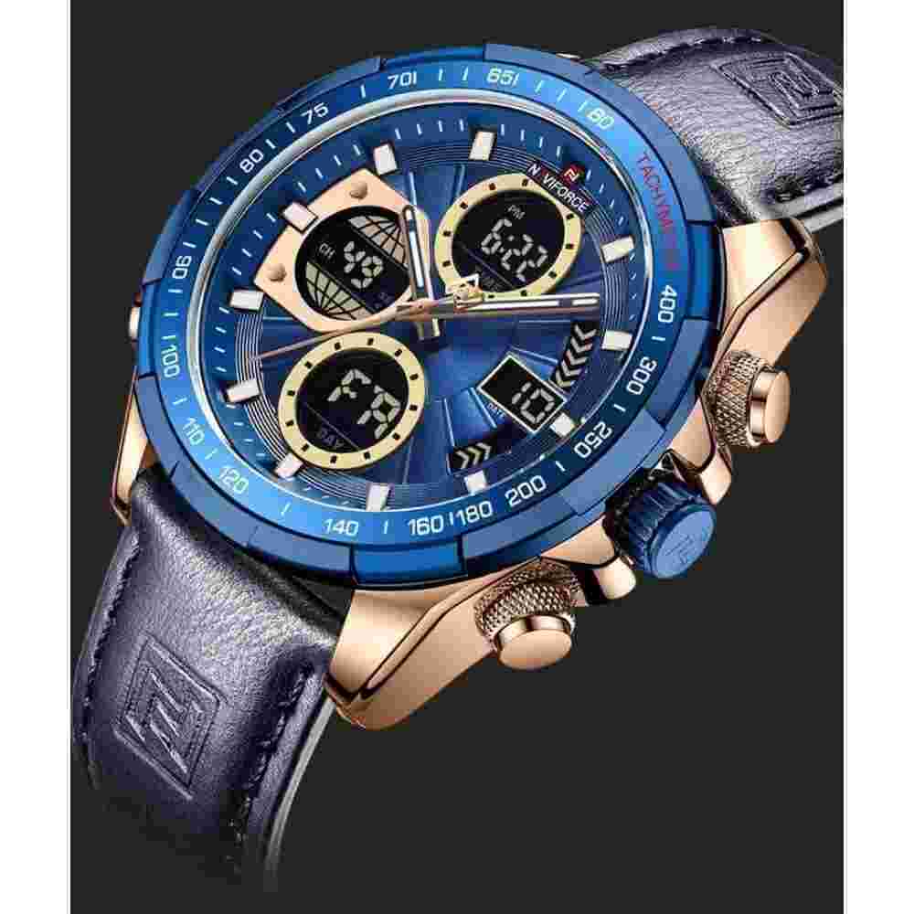 NAVIFORCE NF9197L RG/BE/BE BLUE LEATHER MEN WATCH