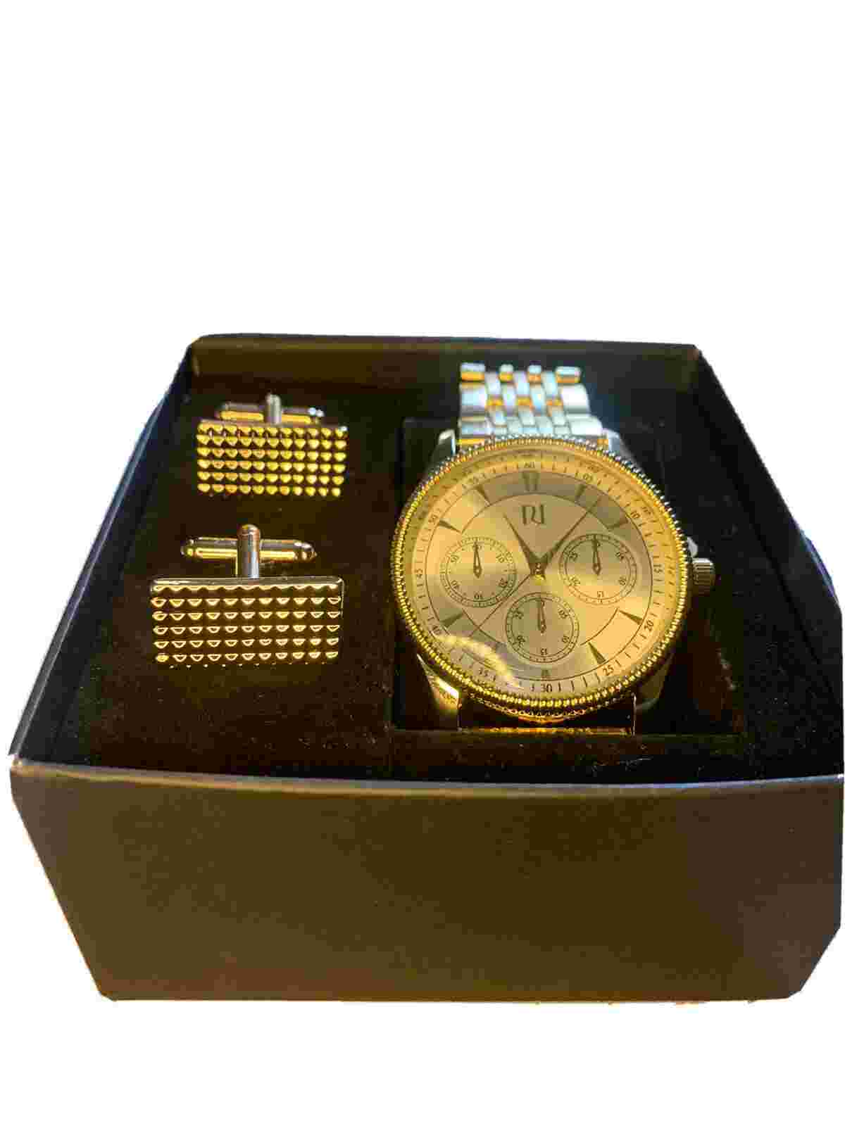 River Island watch With Cuff links  for men New With 1 Year Warranty