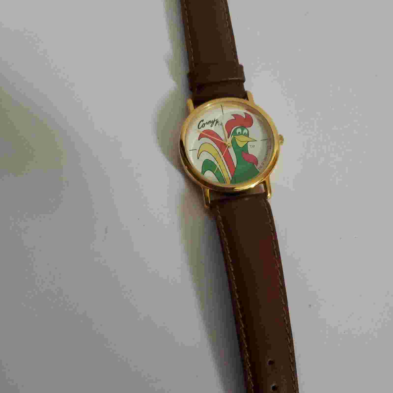 Vintage Watch Kellogs Corny Corn Flakes 1996 Rooster Gold Tone Needs New Battery